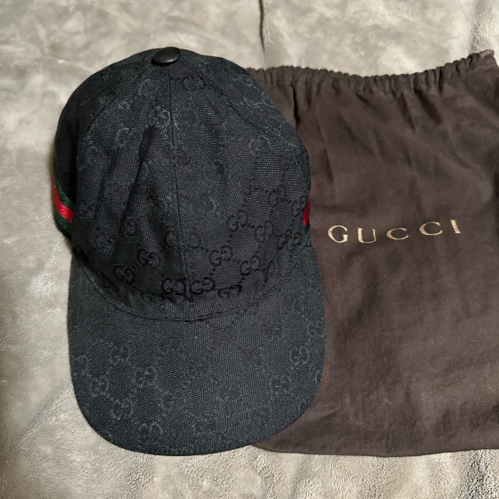 Authentic Gucci Black Monogram Cap - Picture 15 of 16
